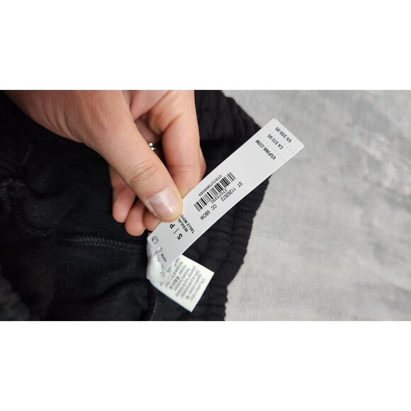 NWT Victoria's Secret Small Black Ivy Fleece Wide-Leg Split-Hem Sweatpants - Picture 7 of 11
